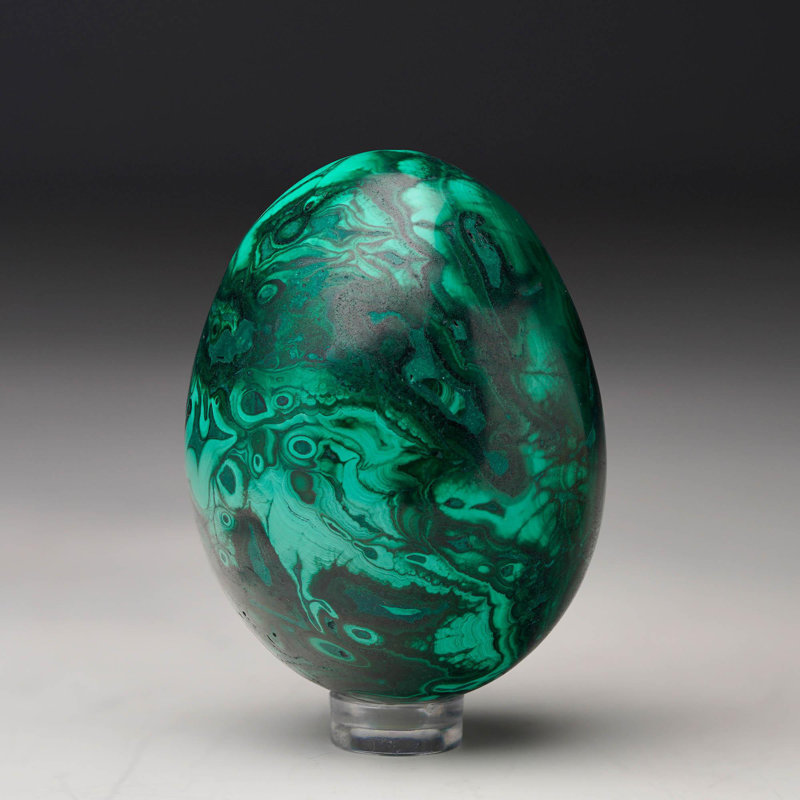 Œuf de malachite poli à la main