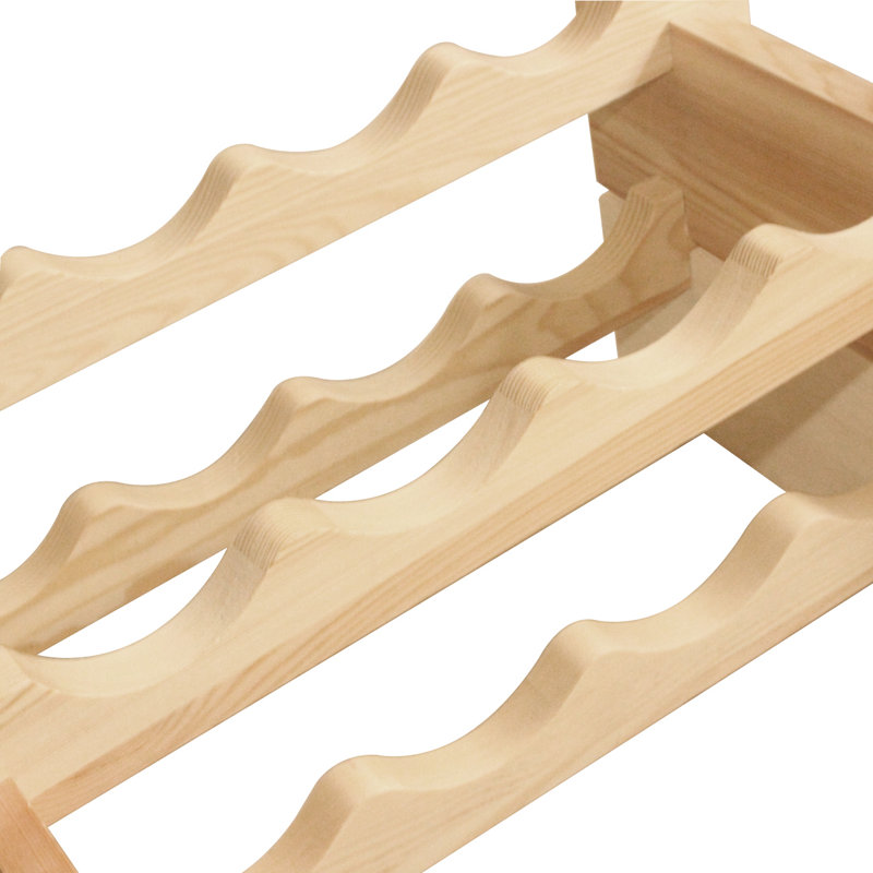 Support à vin en bois naturel Avant, H 28,3 po x l 35,4 po x P 11,8 po