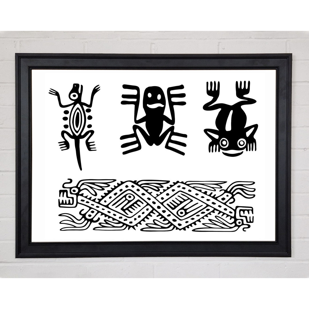 Tribal Animal Art Gerahmter Druck