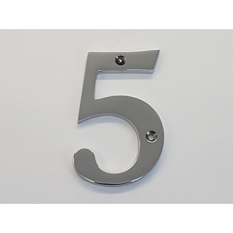 Tamas 10cm H Reflective Metal House Number, 5