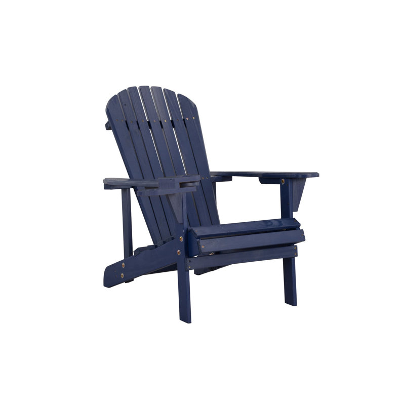 Artiana Pine Outdoor Adirondack Chair, Navy Blue