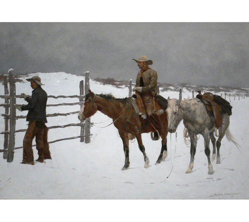 La chute du cowboy, H 28 po x l 39 po