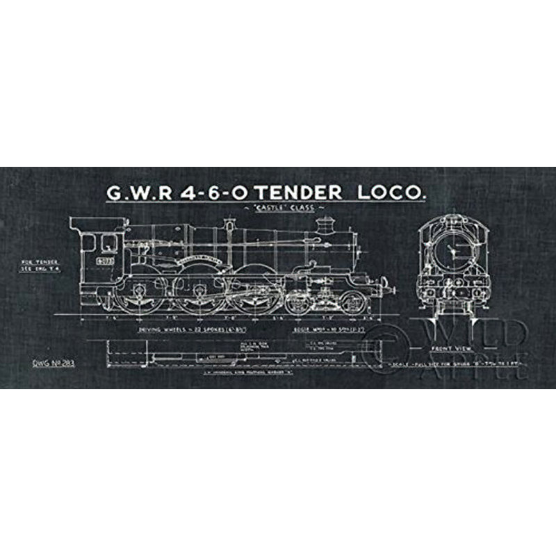 Train Blueprint III (noir)-impression d’art graphique sans cadre sur papier