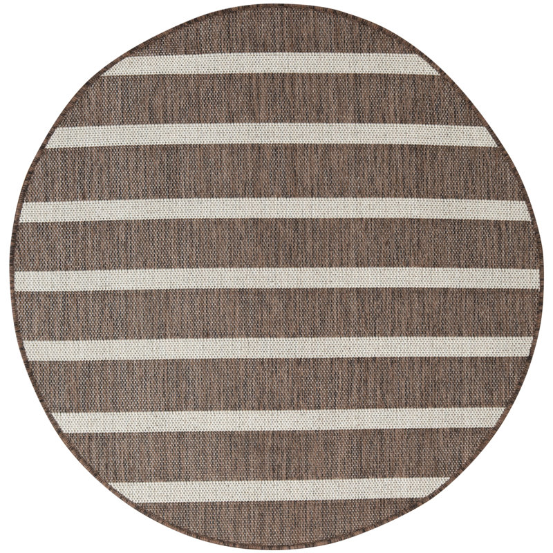  Positano 4' x Round Natural Ivory Modern Rug, Round 4'