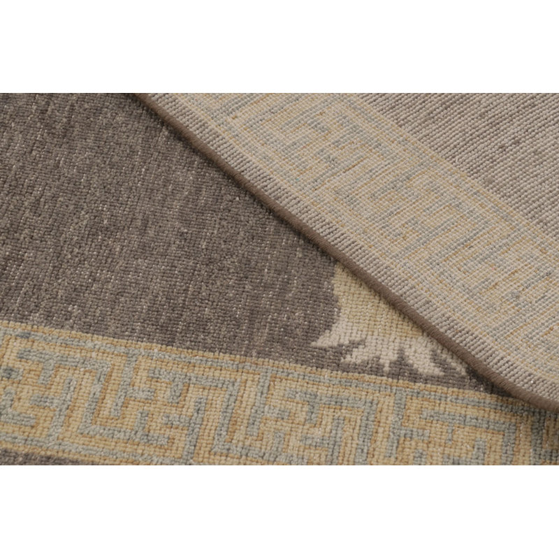 Rug & Kilim’S Distressed Tiger Rug In Taupe-Brown With Beige And Black Pictorial