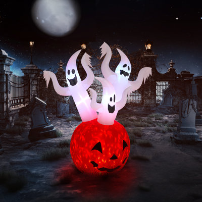 70.9 In. Pumpkin Ghost Inflatable Halloween Outdoor Decorations