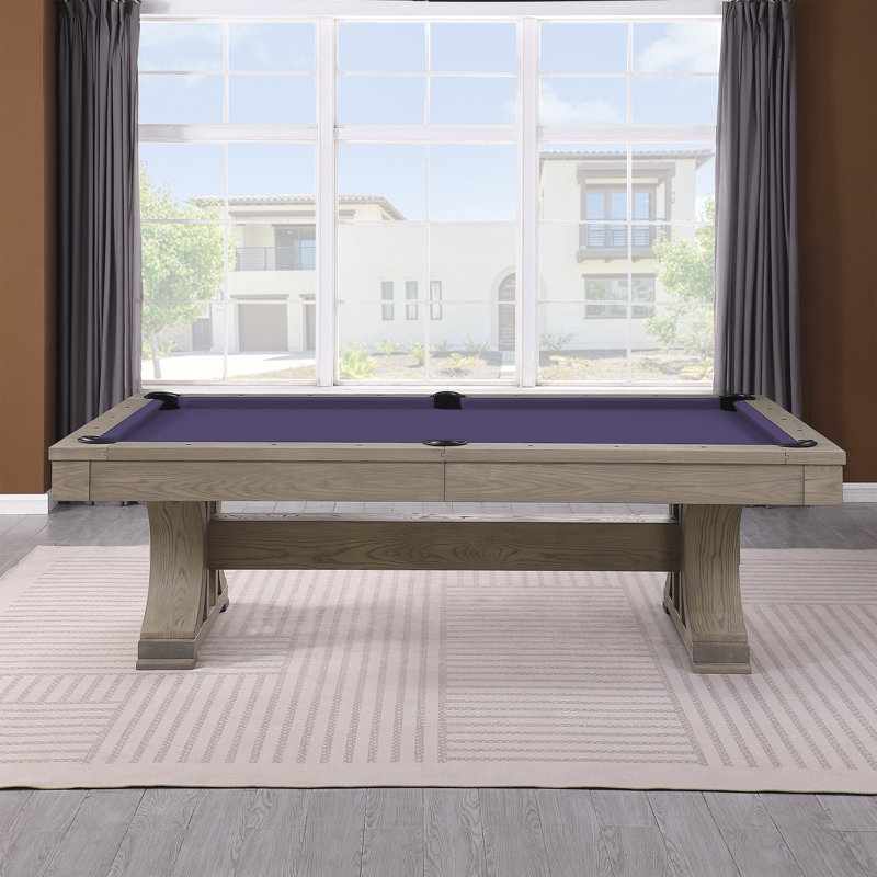 Table de billard en ardoise 8 pi Madero Madero, Mauve résistant à l'eau, Oui, Gris cendré brossé