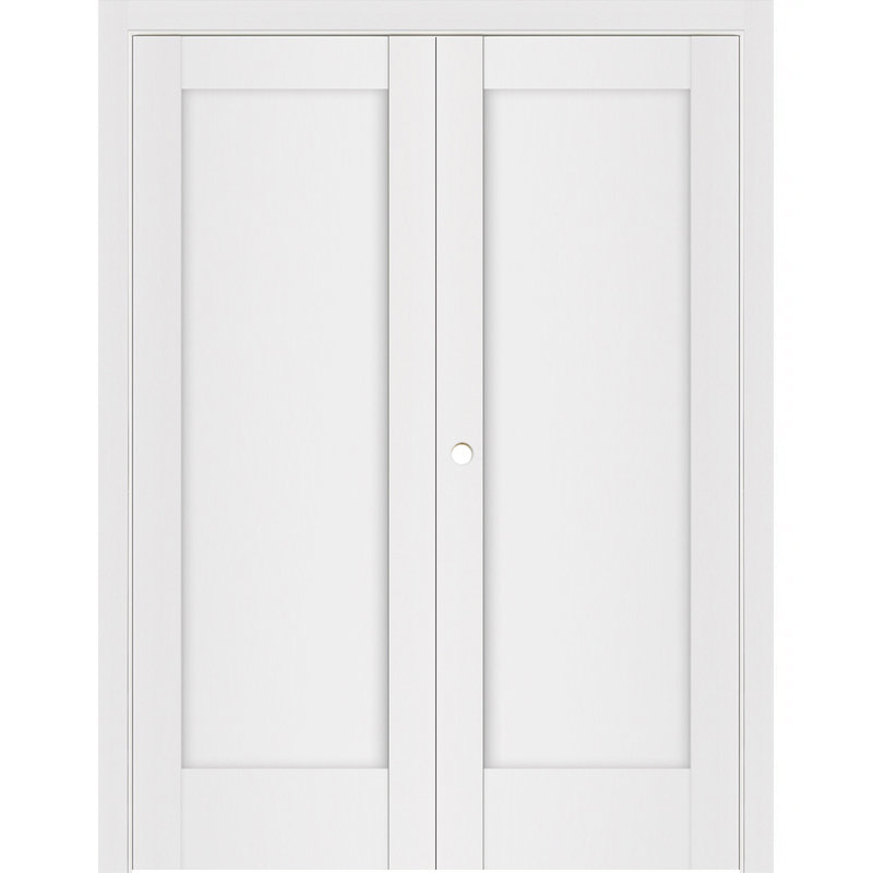 Double porte intérieure stratifiée blanc doux pré-suspendu Stile 059, 72 po x 96 po, Droite / vers l'intérieur