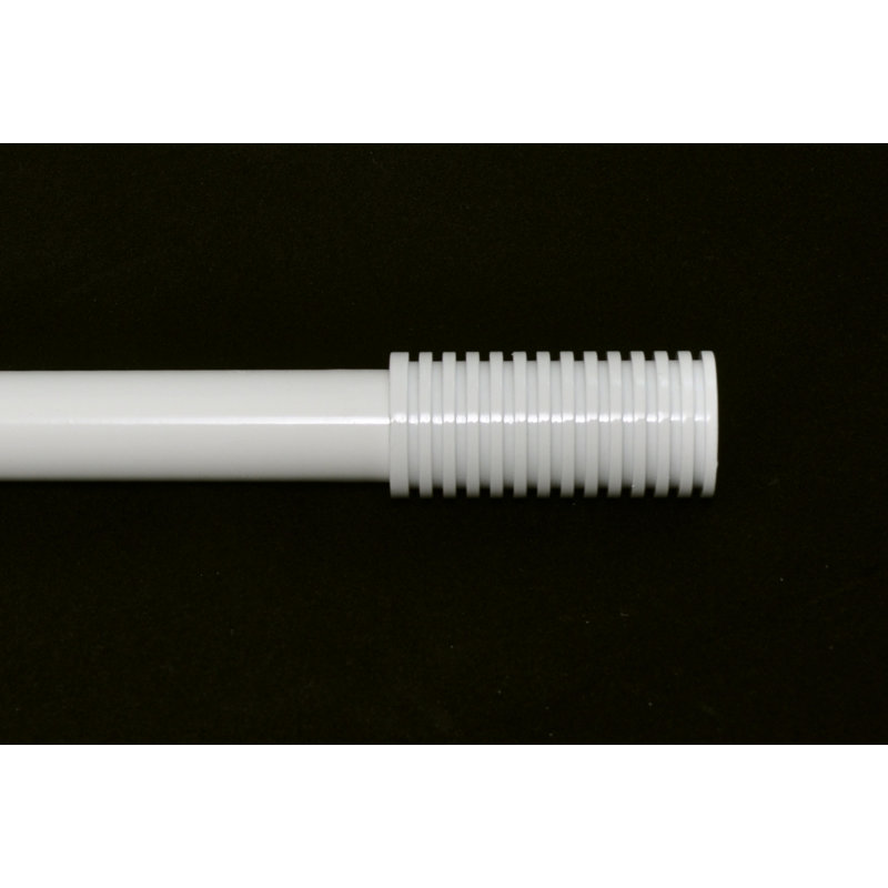 Tringle à rideaux simple en zinc Flaxville, H 1 po x l 120 po x P 1 po, Blanc lustré