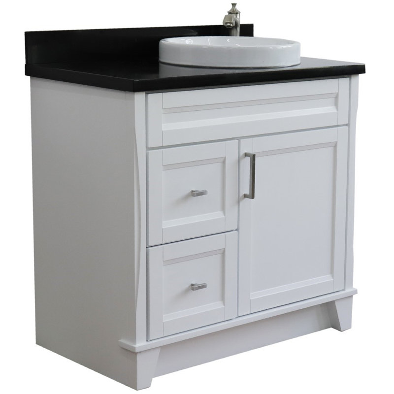 Ensemble de meuble-lavabo simple 37 po Emalina, Noir galaxie