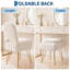 Tabouret de coiffeuse moderne avec dossier - Grand repose-pieds carré avec rangement caché - Revêtement en molleton doux et doux - Capacité de 280 lb - Parfait pour la chambre à coucher ou le salon - Blanc, grand, molleton doux