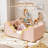 Toddler Cloud Bed (2-7y) - Removable Guardrail Velvet Bed (white/pink/gray)-319501073