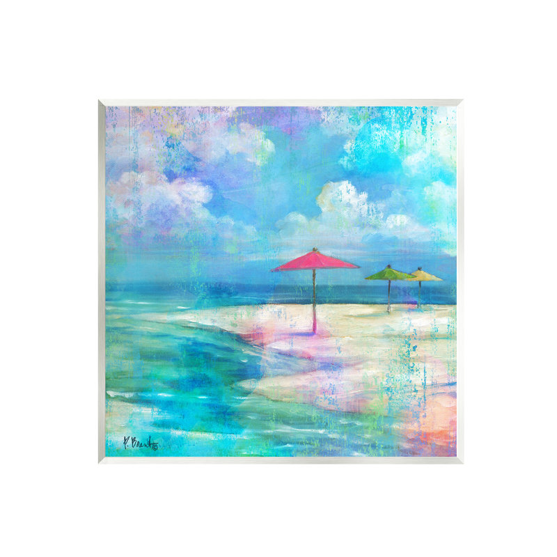 «Umbrella Beachscape Aquarelle Mirage» par Paul Brent