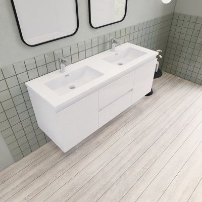 Alcester 59.2'' Double Bathroom Vanity with Resin Top
