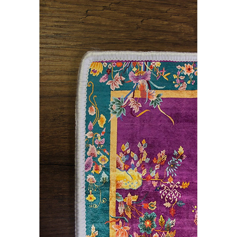 Antibacterial Hall Carpet, Purple, 31.5 x 59.1 inches | 100% Polyester, 650 g/m², 0.2 inch Pile Height | Eco-Friendly, Non-Slip PVC Dot Underside, Machine Washable | Perfect for Home Decor & Comfortable Living Spaces