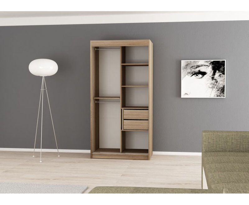 Abbiss 2 Door Manufactured Wood Wardrobe, Artisan, 100cm H x 62cm D