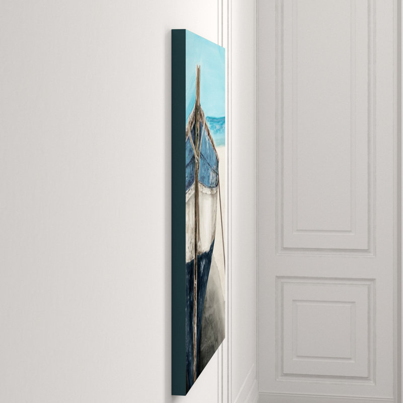 Mediterranean Boats III Painting by Barclay Butera, 33" H x 24" W x 1.5" D, Outdoor