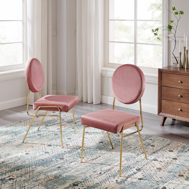 Chaises d'appoint Craft Performance de Modway, Or, Velours gris, 2
