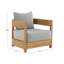 Fauteuil club de patio en teck massif Everlee avec coussins Sunbrella-1314743025