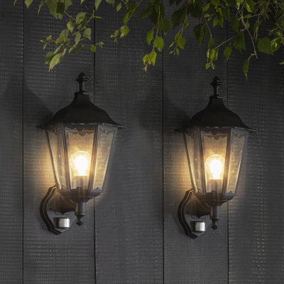 Shanghai 1 - Bulb 40 cm H Hardwired Outdoor Wall Lantern with Dusk to Dawn