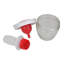 Ensemble de brosses et bols en silicone 6 po rouge et blanc