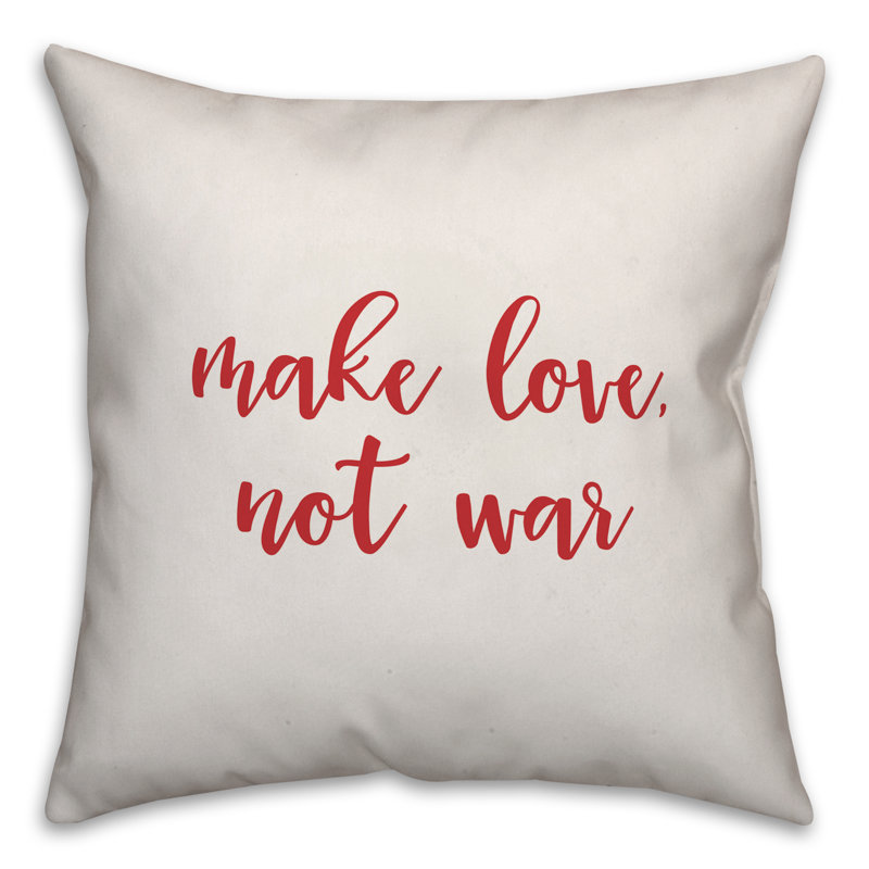  Coussin «Make Love Not War», Housse de coussin, Blanc / rouge