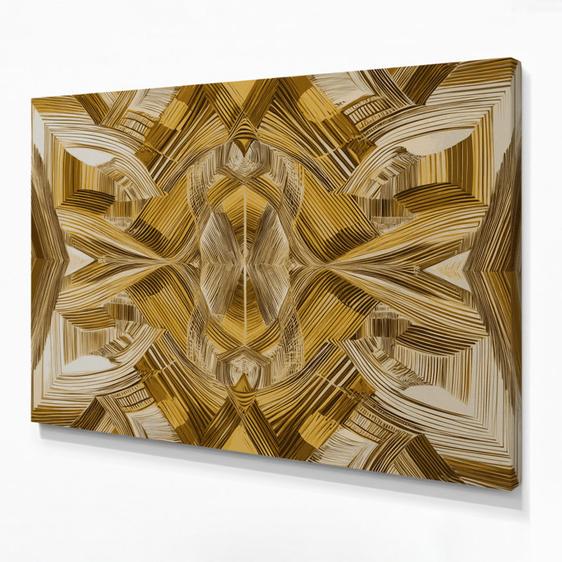 Art mural sur toile beige Op Art 54, H 11 po x l 14 po