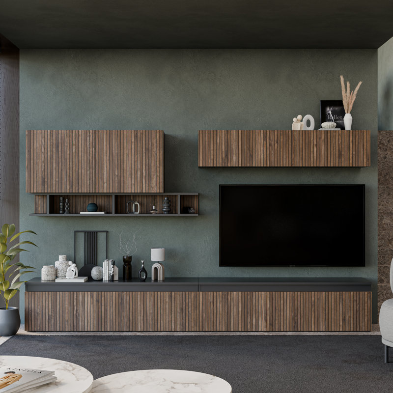 Toronto Modular Entertainment Centre, Black;Brown