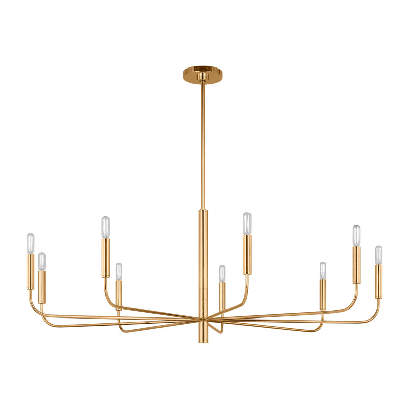 Brianna Wide Chandelier, Burnished Brass