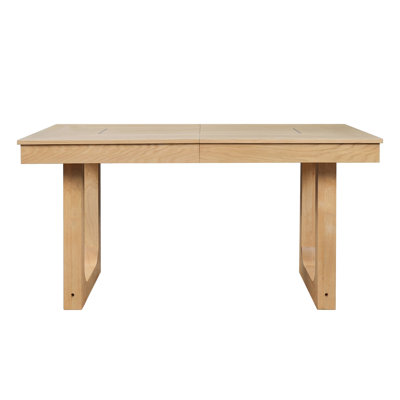 Extendable Dining Table, Farmhouse Wooden Kitchen Table with Removable Leaf
