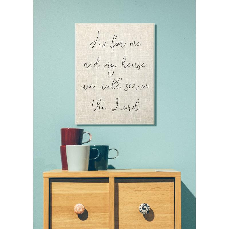 « my house servira the lord script », impression, Plaque murale, H 19 po x l 13 po x P 0,5 po