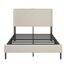 Lit plateforme double, base de lit en métal avec station de charge, aucun sommier nécessaire (beige), silencieux, facile à assembler.-985794928