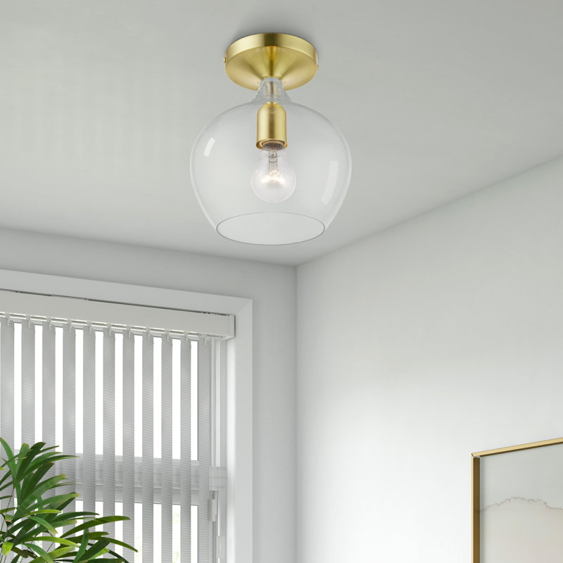 Plafonnier semi-encastré 8 lumières Donivin, Laiton satiné / laiton poli