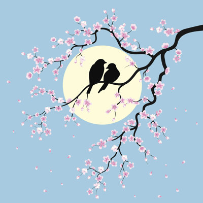 Deux oiseaux - impression sur toile tendue