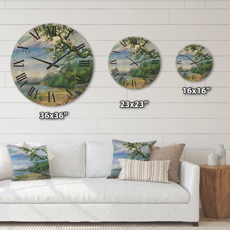 Horloge murale en bois Côte de la mer Baltique, Grand