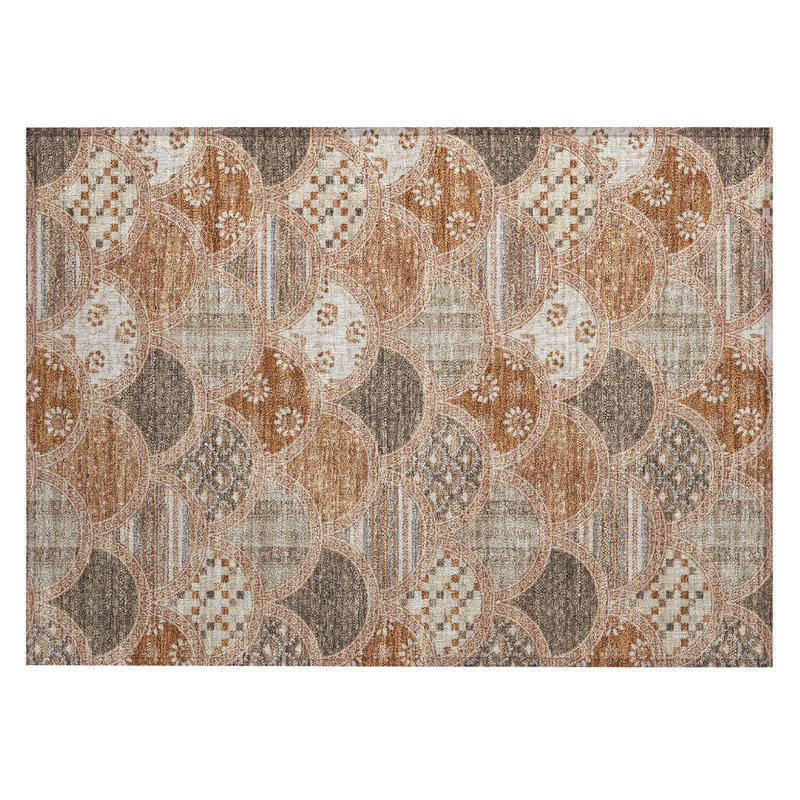 Machine Washable Indoor/Outdoor Chantille ACN2863 Americana Rug, Paprika, 2'6" x 3'10"