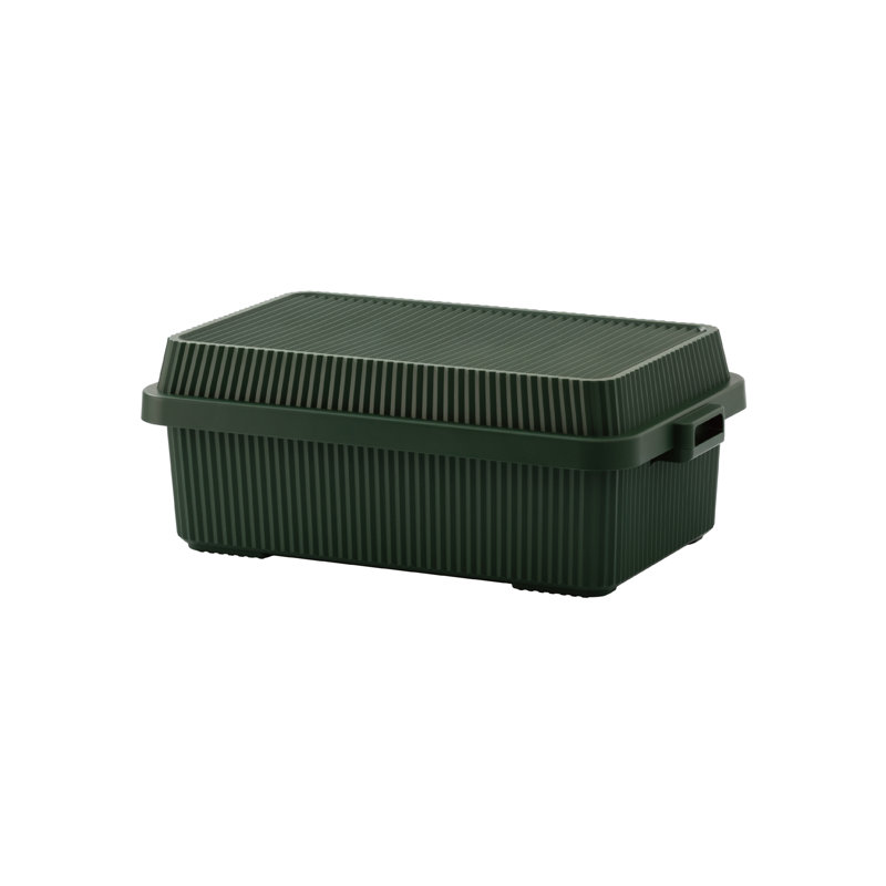Like-it Plastic Storage Box Bin Green Shallow Durable Organizer for Outdoor and Garage, 10.55" H x 16.61" W x 27.83" D, Green