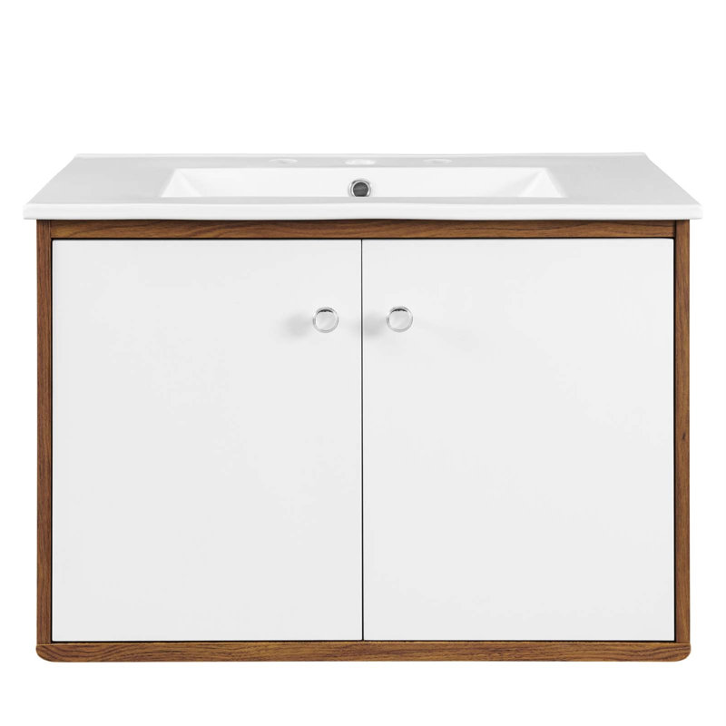 Meuble-lavabo mural 30 po, Blanc