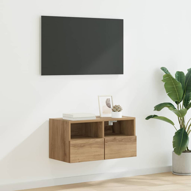 TV Stand, 30cm H x 60cm L x 30cm W, Artisan Oak