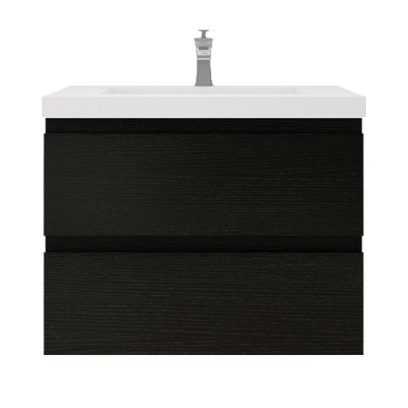 Cavaliere Single Bathroom Vanity with Acrylic Top, Rich Black