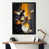 Impression noire sur toile encadrée