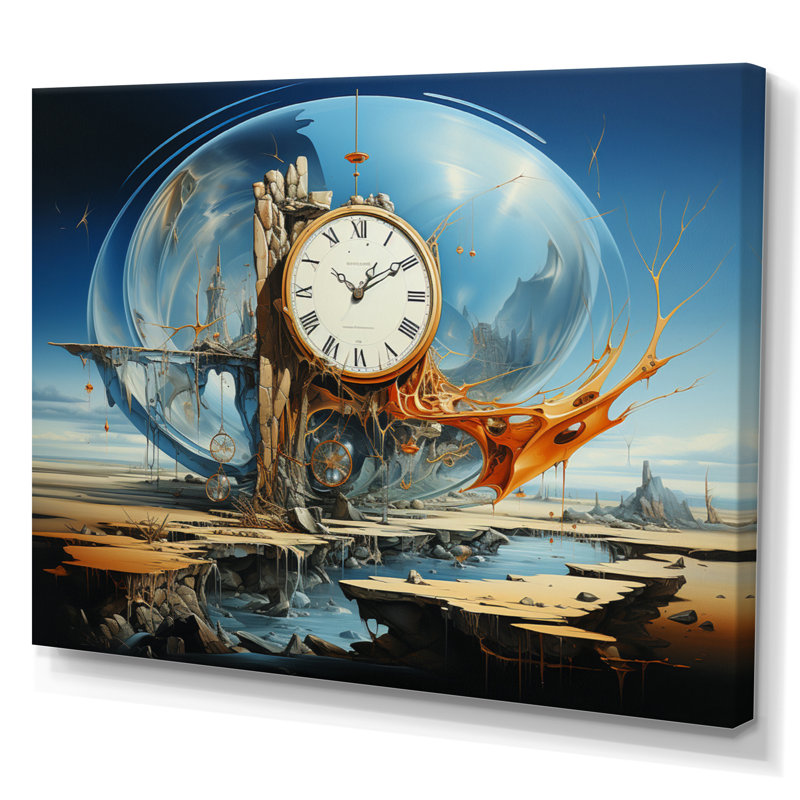 Reproduction d'art sur toile, "The Persistance Of Memory surrealism III", H 30 po x l 40 po x P 1,5 po, Toile tendue