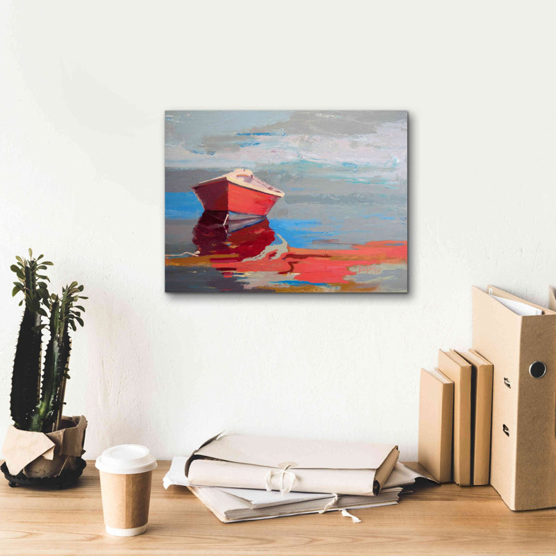«Red Boat Rhythm» par Beth Forst, estampe numérique sur toile, H 12 po x l 16 po x P 0,75 po