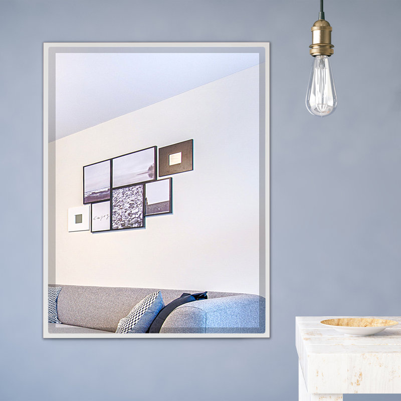 Bugarin Rectangle Mirror, 16.62" H x 20.62" W, Linen White