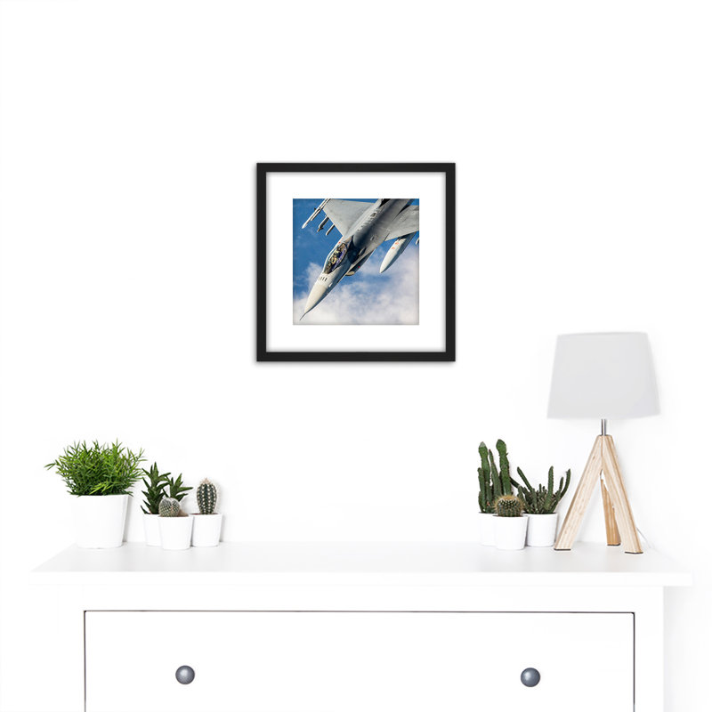 Military USA USAF F-16 Fighting Falcon Fighter Jet Photo - Single Picture Frame Print