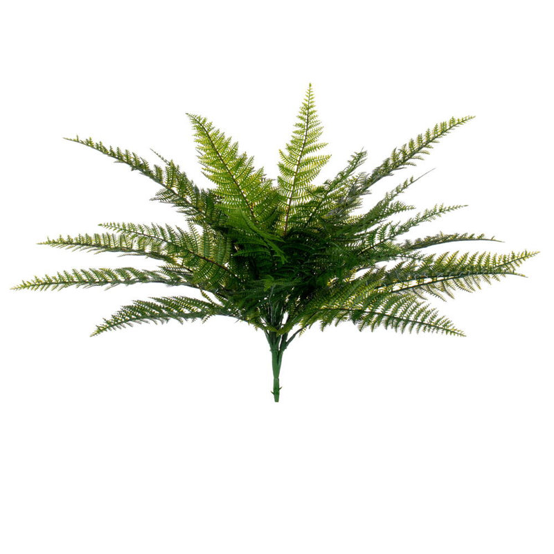 Fougère verte en cuir artificiel, H 22 po x l 19 po x P 15 po