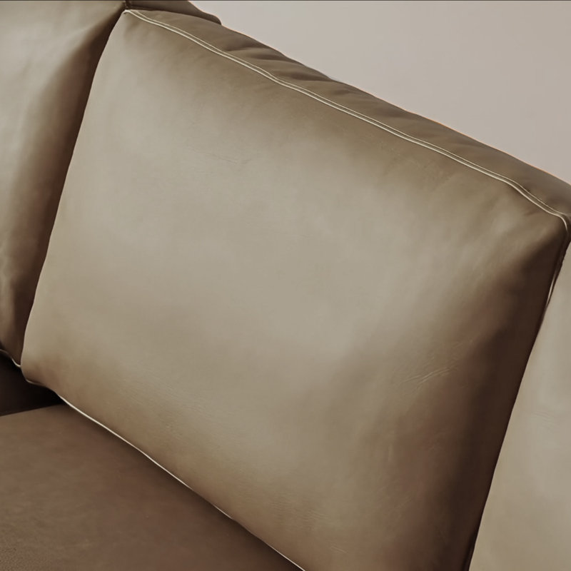 Beryl Modern Full Grain Leather Upholstered Slipper Chair, Chocolate