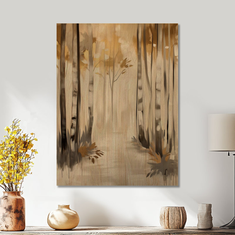 Burren I - Décoration murale en bois forêt beige, H 32 po x l 24 po, Rectangulaire