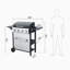 Barbecue au gaz propane à 4 brûleurs, sortie 34200BTU avec grilles de cuisson en émail pour barbecue, table d'appoint pliable, panier suspendu, acier inoxydable