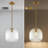 10" W Ribbed Glass and Metal Single Pendant Light（set of 2）-1387851101